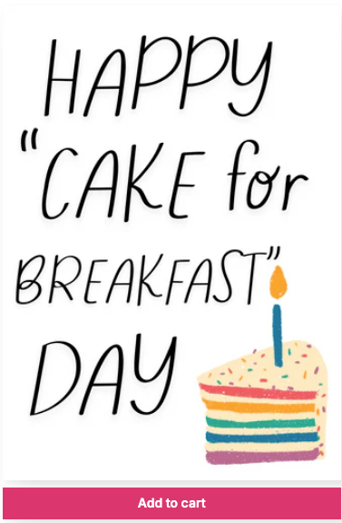 happy cake for breakfast day